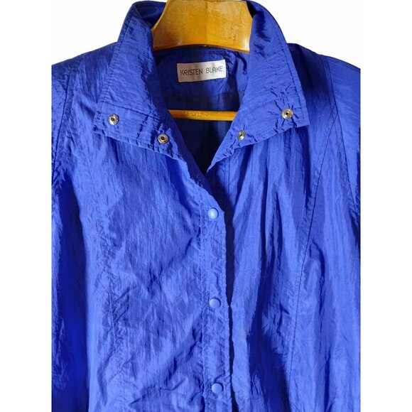 Vintage KRISTEN BLAKE Womens Blue Parachute Windbreaker Size M Jacket 80s Retro - Picture 4 of 15